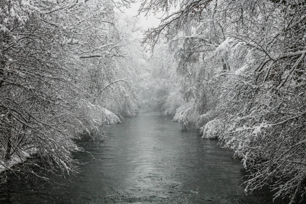 Fluss im Schnee 2